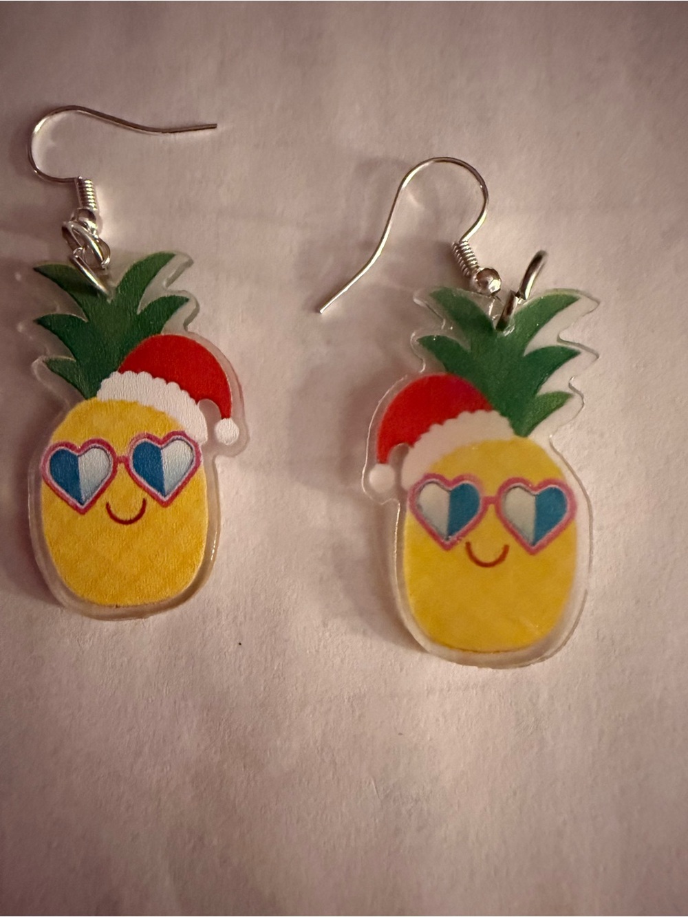 Festive Pineapple Drop Earrings in Yellow & Green